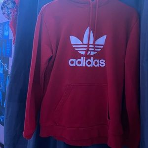 Barely worn red Adidas hoodie.